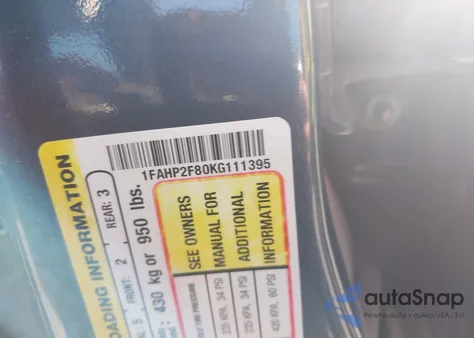 2019 Ford Taurus Limited из США, поврежденный, VIN 1FAHP2F80KG111395